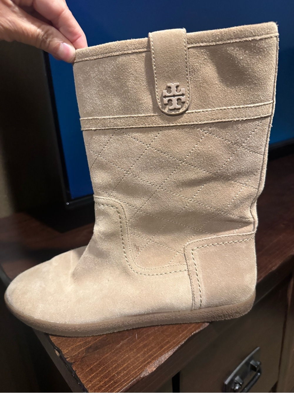 Tory Burch Suede mid calf boots